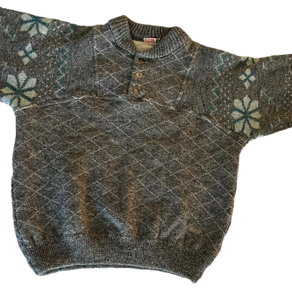 Silvy Tricot Vintage‎ Italy Sweater Size 58 Wool Alpaca Gray Men’s
